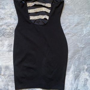 Black Mini Dress w 3 Sparkly Straps on Back❕